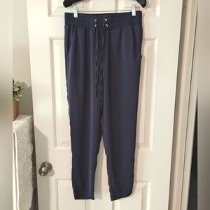 Like new Michael Kors Navy Polyester Silk Like ankle joggers